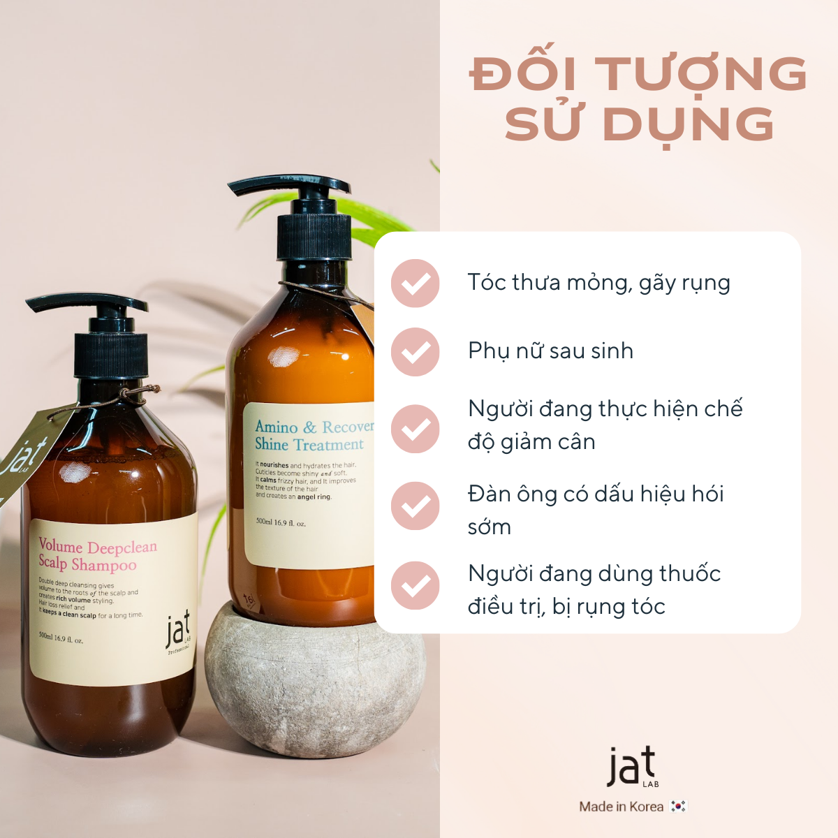 Dầu gội JATLAB Volume Deepclean Scalp ngăn ngừa rụng và hỗ trợ tóc non mọc khoẻ hơn