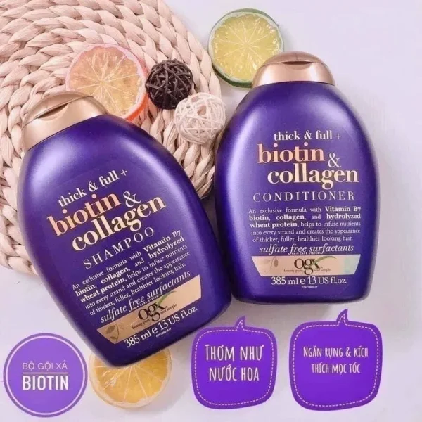 Dầu gội, xả Organix Biotin & Collagen