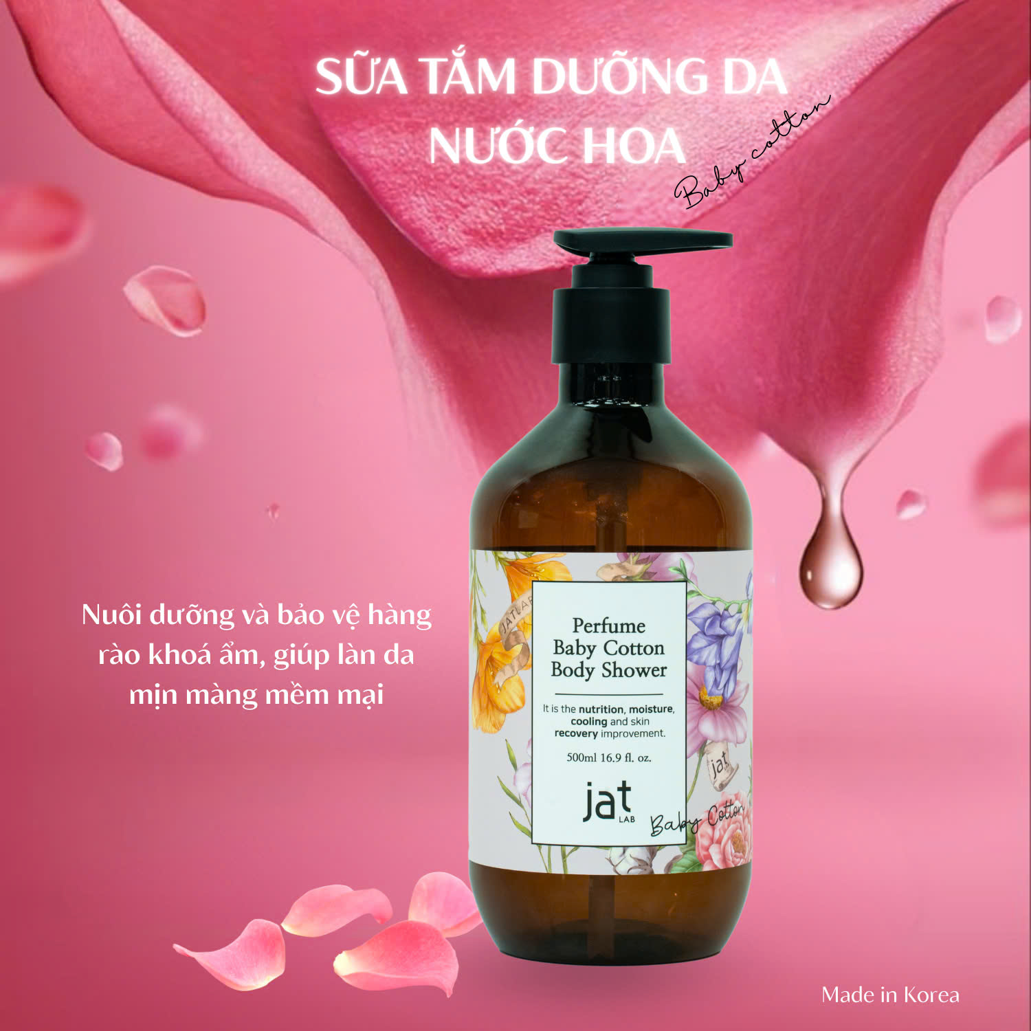 Sữa tắm dưỡng ẩm sáng da nước hoa mềm dịu JATLAB