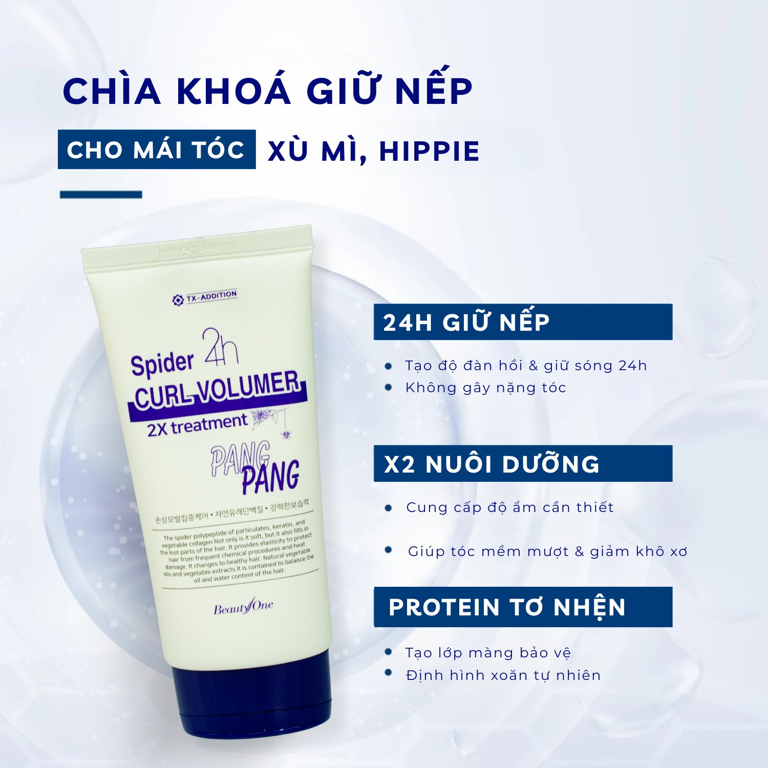 KEM DƯỠNG TẠO KIỂU PANGPANG DÀNH CHO TÓC XOĂN XÙ MÌ, HIPPIE