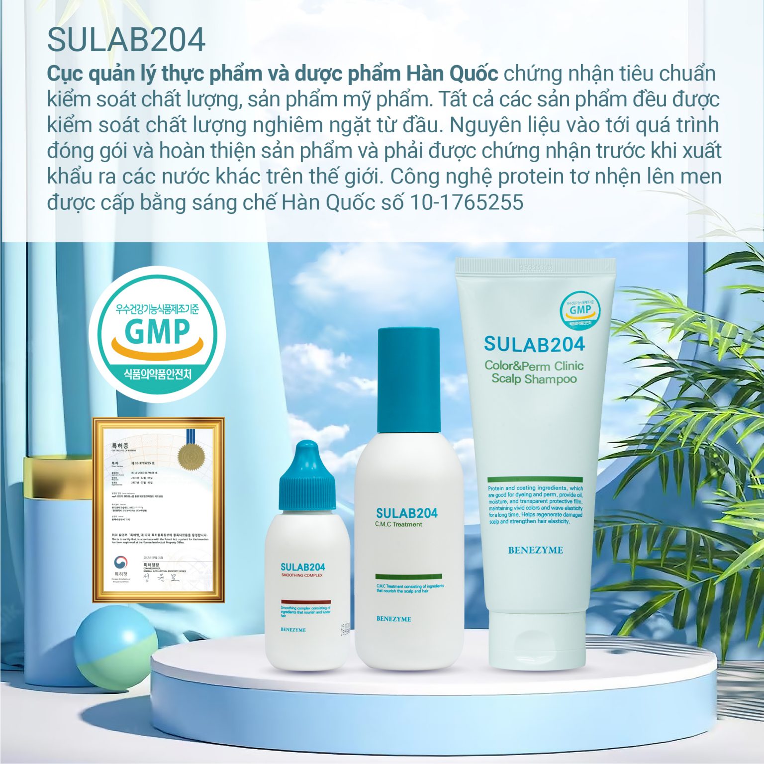 Dầu gội tinh khiết Sulab204 chăm sóc da đầu chuyên sâu